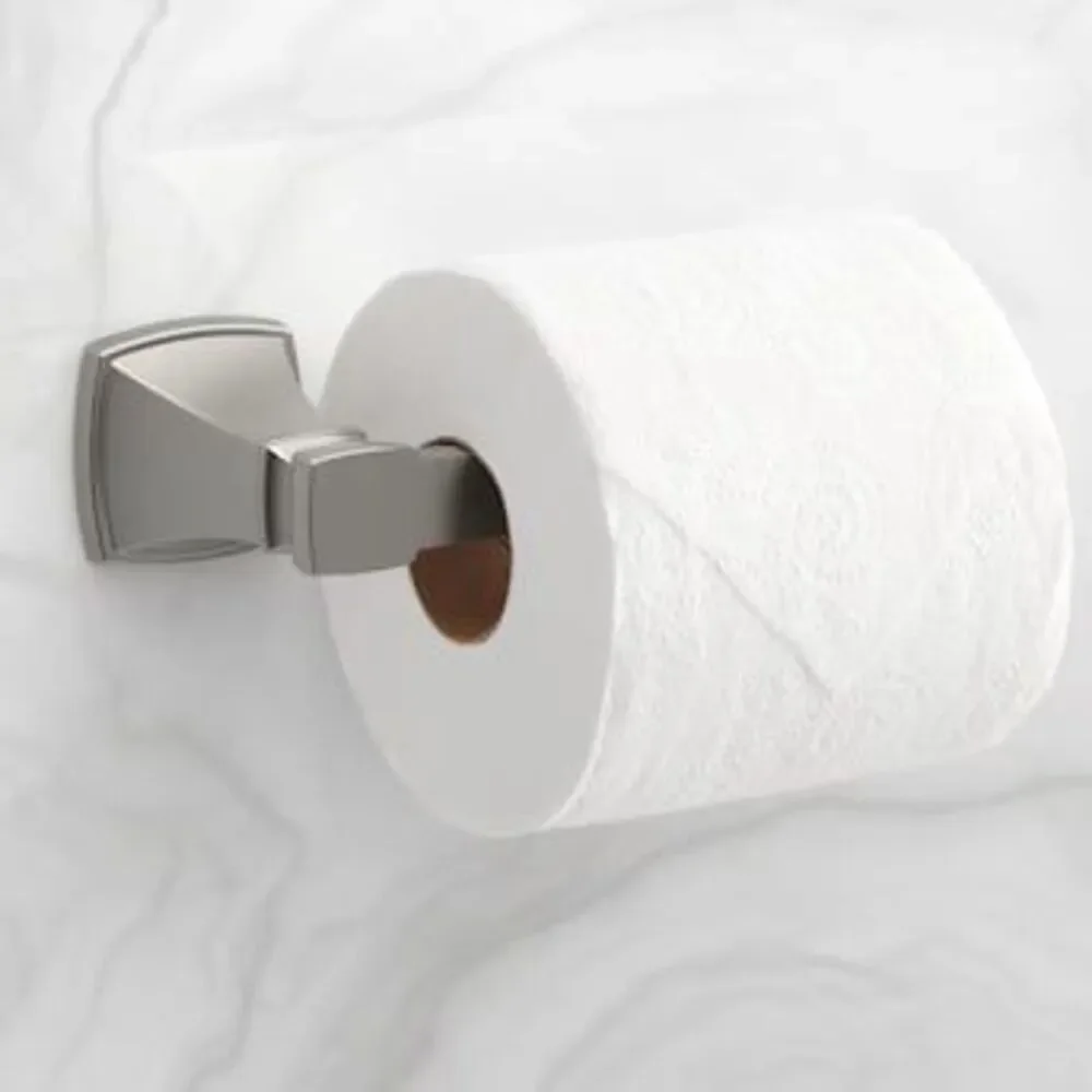 allen + roth Chesler Brushed Nickel Wall Mount Single Post Toilet Paper Holder